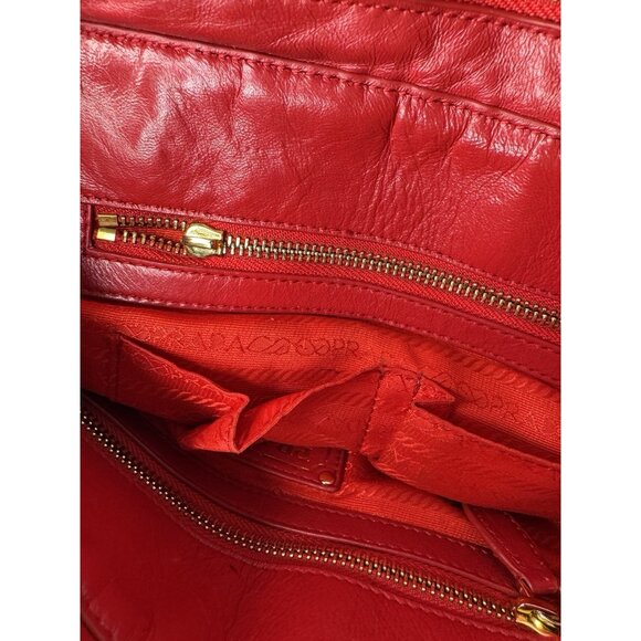 Prada Napa Gauffre Tessuto Red Leather Two Way Bag - Picture 7 of 16